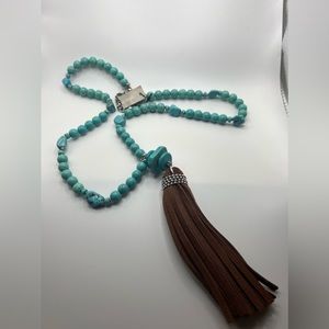 Brand new Chico’s Turquoise Tassel 21 inch necklace